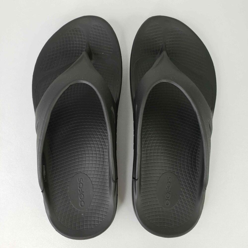OOFOS Original Recovery Sandals Women’s 12 Mens 10 Black Thong Flip Flops Casual - Picture 6 of 9